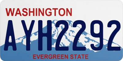 WA license plate AYH2292