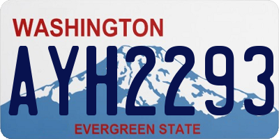 WA license plate AYH2293