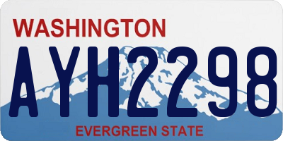 WA license plate AYH2298