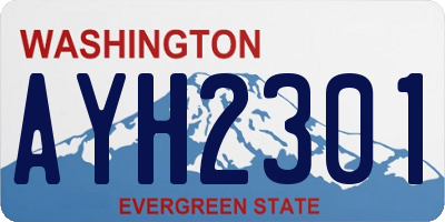 WA license plate AYH2301
