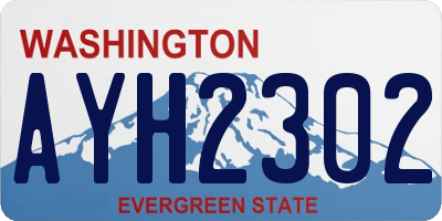 WA license plate AYH2302