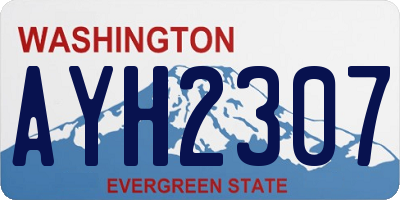 WA license plate AYH2307