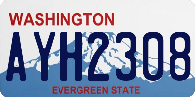 WA license plate AYH2308