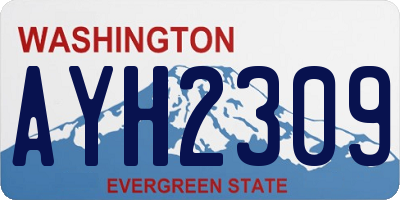 WA license plate AYH2309
