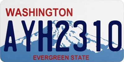 WA license plate AYH2310