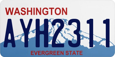 WA license plate AYH2311