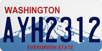 WA license plate AYH2312