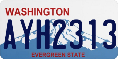 WA license plate AYH2313