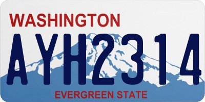 WA license plate AYH2314