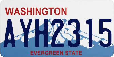 WA license plate AYH2315
