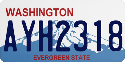 WA license plate AYH2318