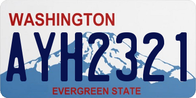 WA license plate AYH2321
