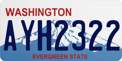 WA license plate AYH2322