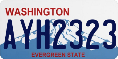 WA license plate AYH2323