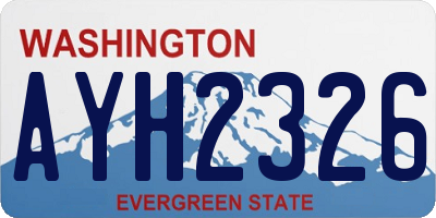 WA license plate AYH2326