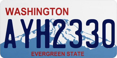 WA license plate AYH2330