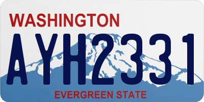 WA license plate AYH2331