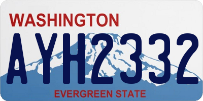 WA license plate AYH2332