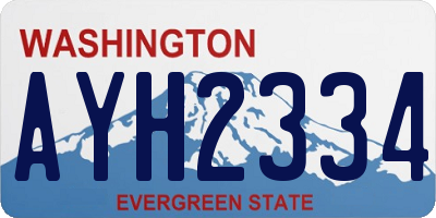 WA license plate AYH2334