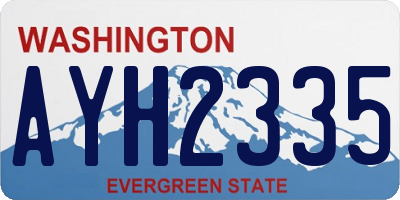WA license plate AYH2335