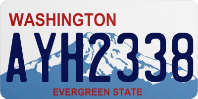 WA license plate AYH2338