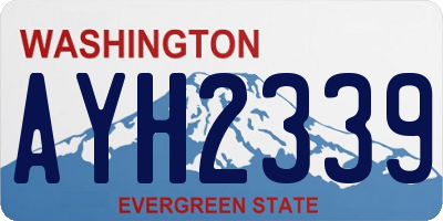 WA license plate AYH2339