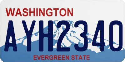 WA license plate AYH2340