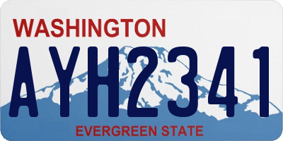 WA license plate AYH2341