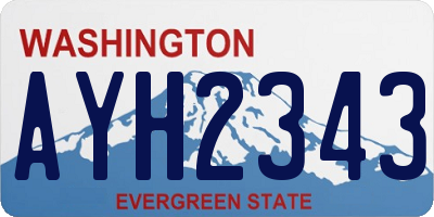 WA license plate AYH2343