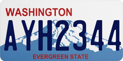 WA license plate AYH2344