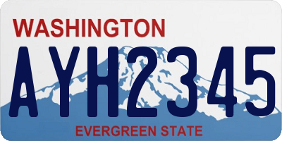 WA license plate AYH2345