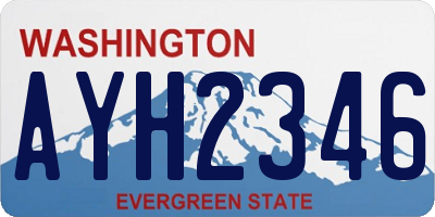 WA license plate AYH2346