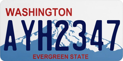 WA license plate AYH2347