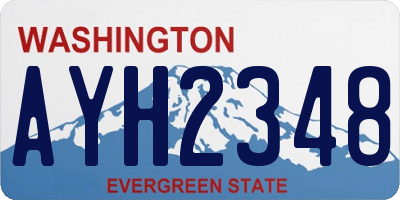 WA license plate AYH2348