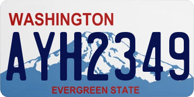 WA license plate AYH2349
