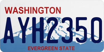 WA license plate AYH2350
