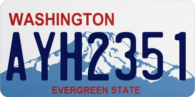 WA license plate AYH2351