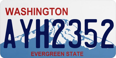 WA license plate AYH2352