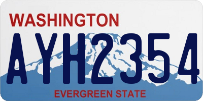 WA license plate AYH2354