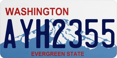 WA license plate AYH2355