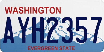 WA license plate AYH2357