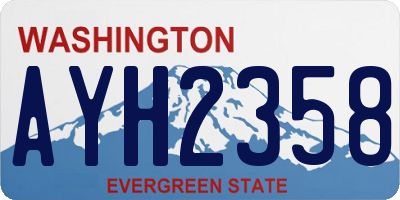 WA license plate AYH2358