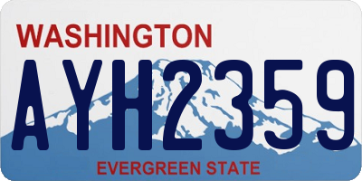 WA license plate AYH2359