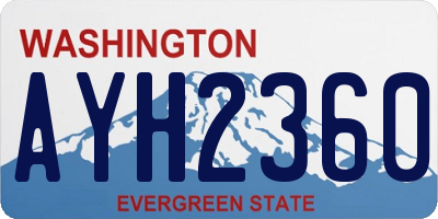 WA license plate AYH2360