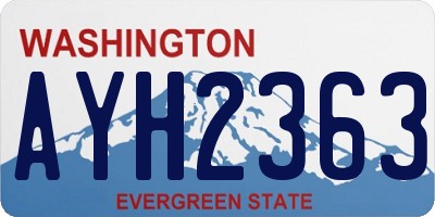 WA license plate AYH2363