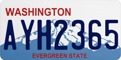 WA license plate AYH2365