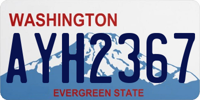 WA license plate AYH2367