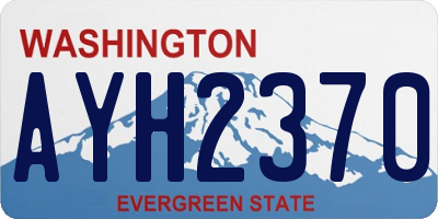 WA license plate AYH2370