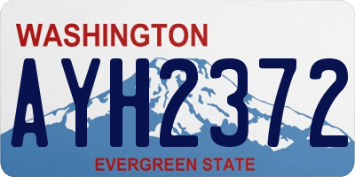 WA license plate AYH2372