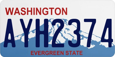 WA license plate AYH2374